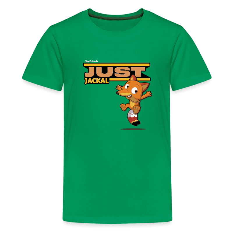 Just Jackal Character Comfort Kids Tee - kelly green