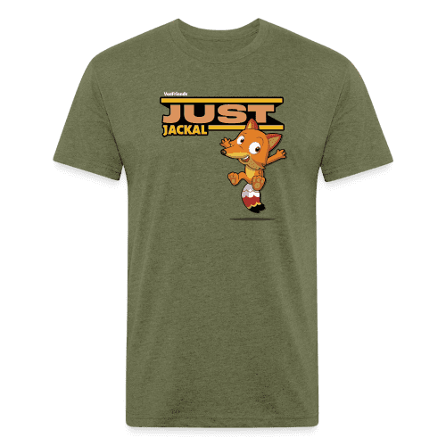 Just Jackal Character Comfort Adult Tee - heather military green