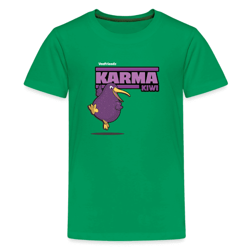 Karma Kiwi Character Comfort Kids Tee - kelly green