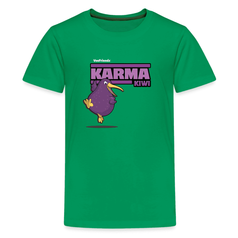 Karma Kiwi Character Comfort Kids Tee - kelly green