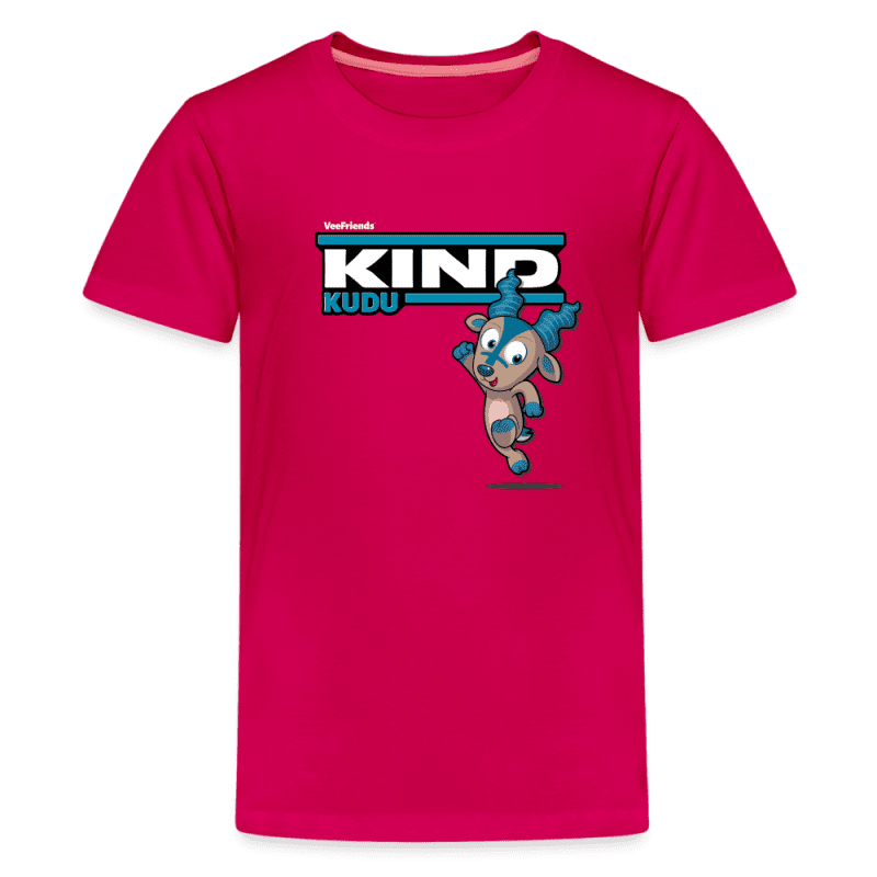 Kind Kudu Character Comfort Kids Tee - dark pink