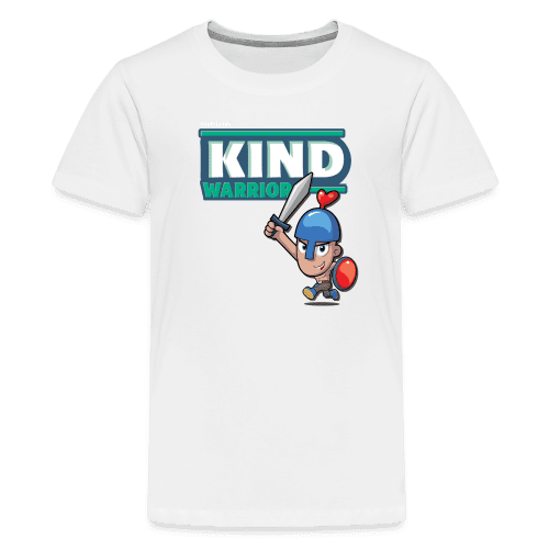 Kind-Warrior Character Comfort Kids Tee - white