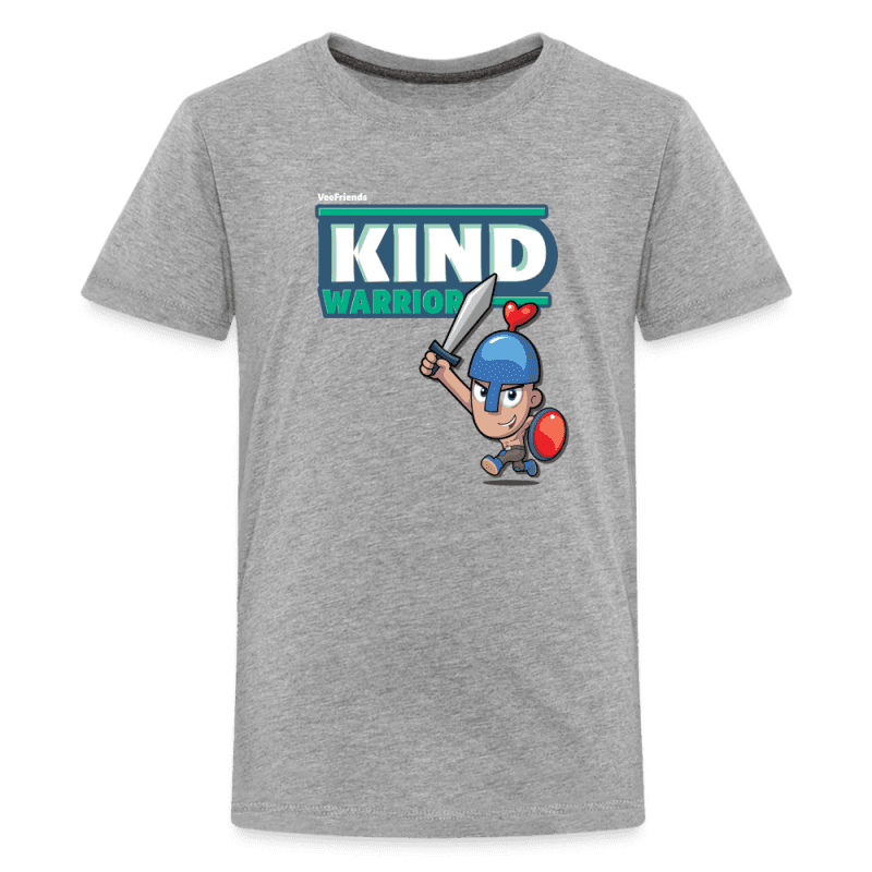 Kind-Warrior Character Comfort Kids Tee - heather gray