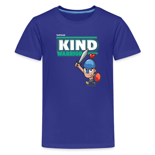 Kind-Warrior Character Comfort Kids Tee - royal blue