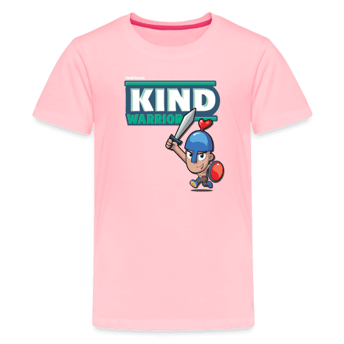 Kind-Warrior Character Comfort Kids Tee - pink