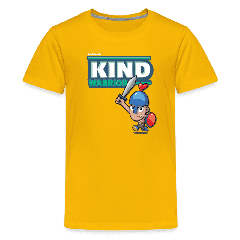 Kind-Warrior Character Comfort Kids Tee - sun yellow