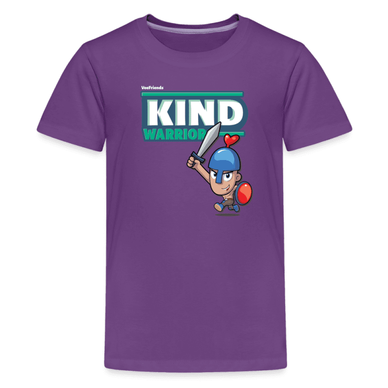 Kind-Warrior Character Comfort Kids Tee - purple