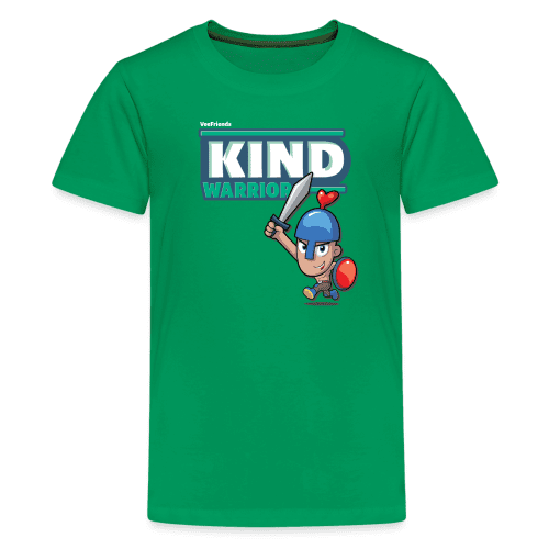 Kind-Warrior Character Comfort Kids Tee - kelly green