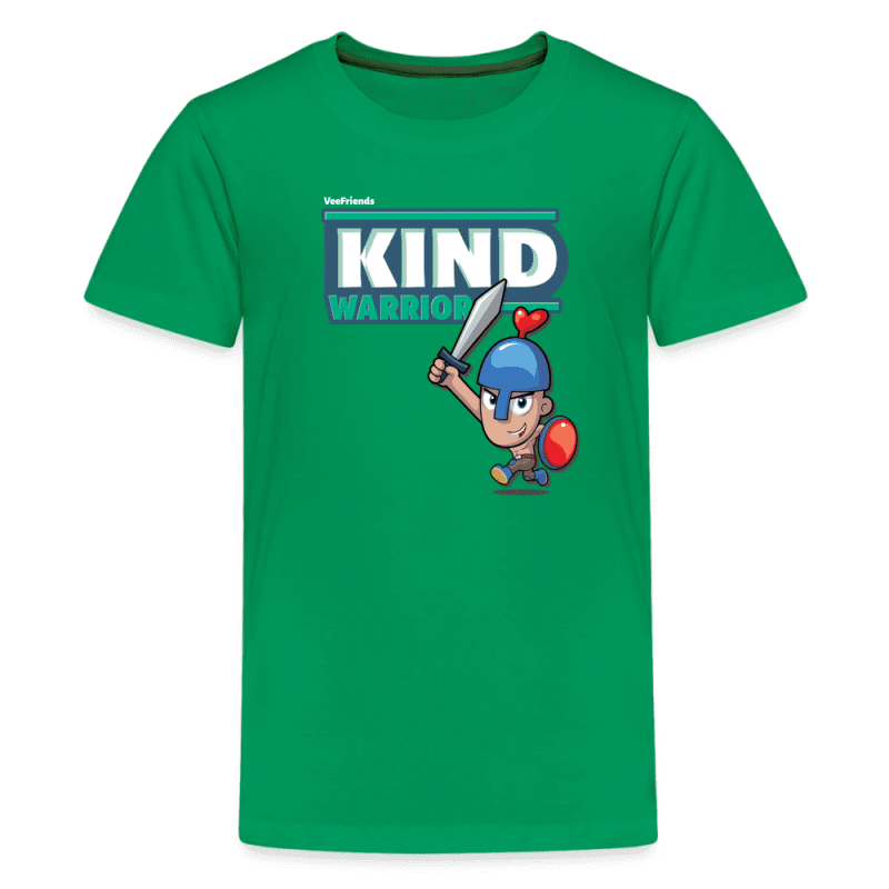 Kind-Warrior Character Comfort Kids Tee - kelly green