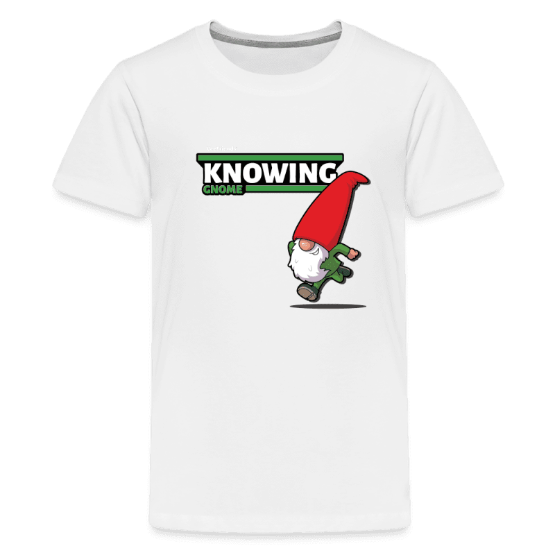 Knowing Gnome Character Comfort Kids Tee - white