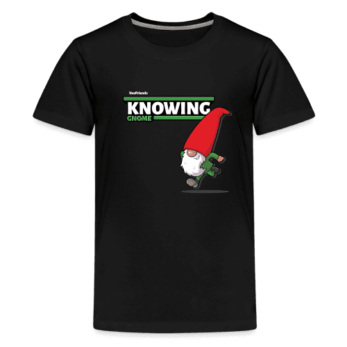 Knowing Gnome Character Comfort Kids Tee - black