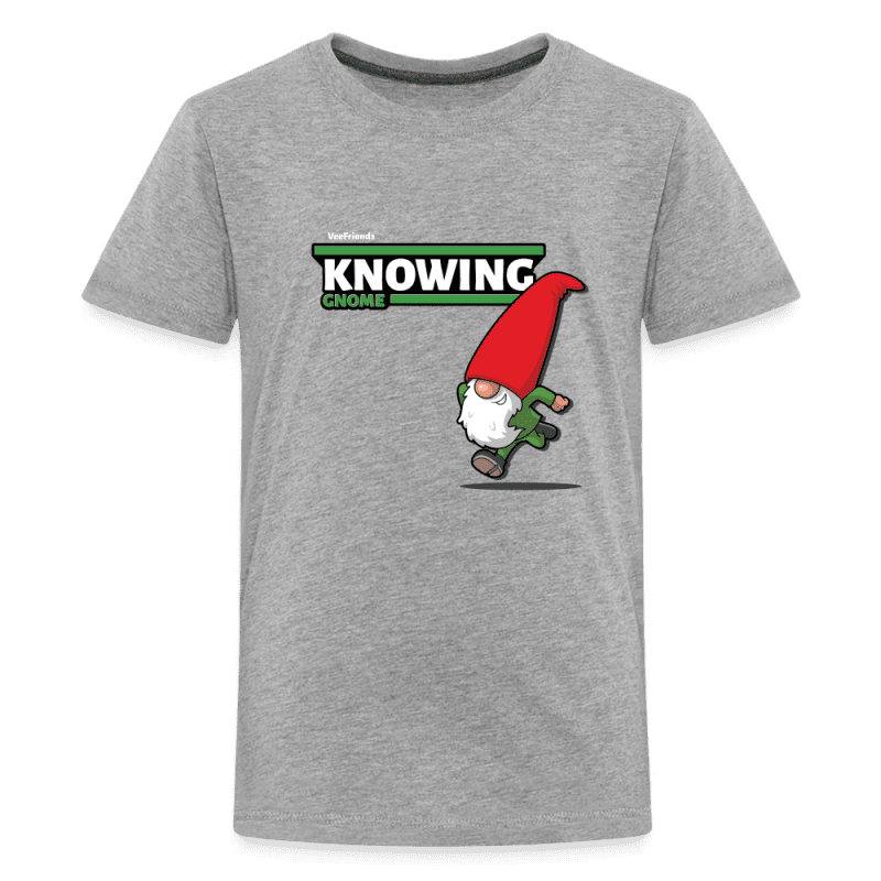 Knowing Gnome Character Comfort Kids Tee - heather gray