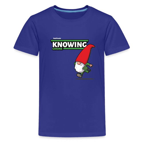 Knowing Gnome Character Comfort Kids Tee - royal blue