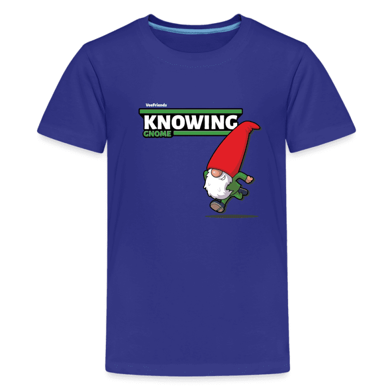 Knowing Gnome Character Comfort Kids Tee - royal blue