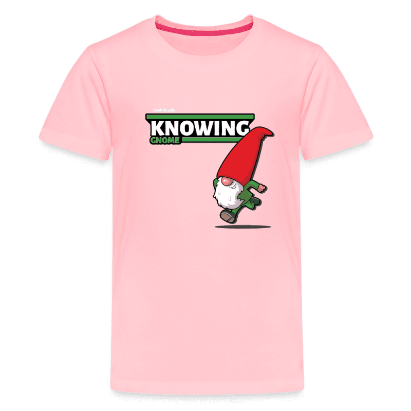 Knowing Gnome Character Comfort Kids Tee - pink