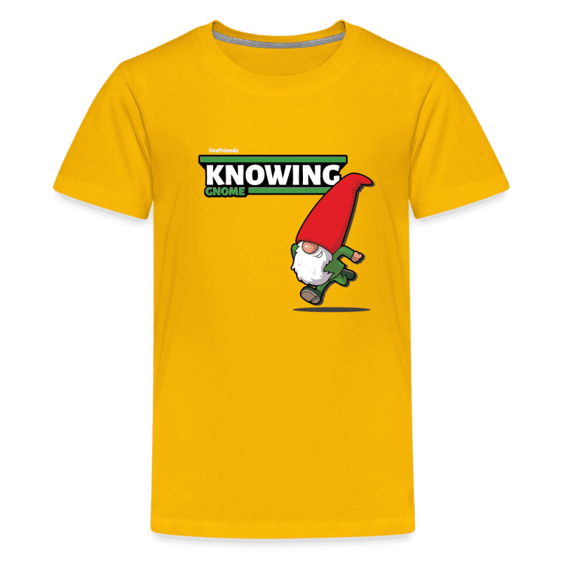 Knowing Gnome Character Comfort Kids Tee - sun yellow