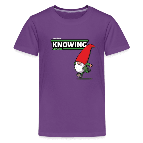 Knowing Gnome Character Comfort Kids Tee - purple