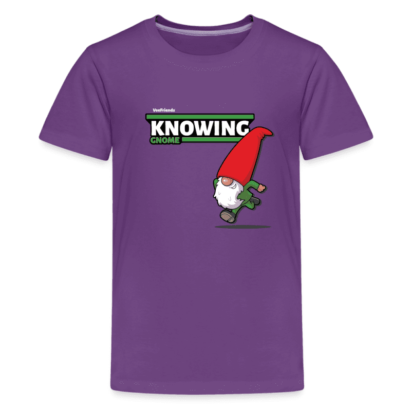 Knowing Gnome Character Comfort Kids Tee - purple