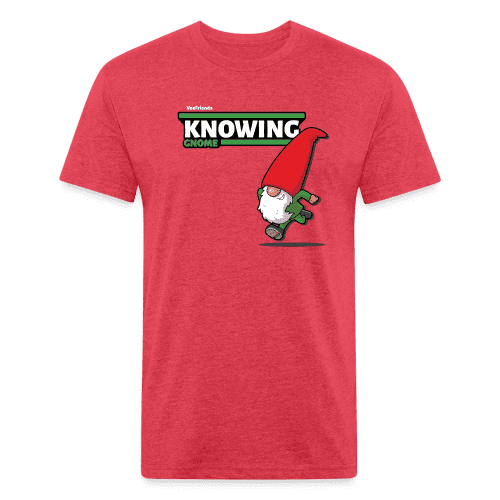 Knowing Gnome Character Comfort Adult Tee - heather red