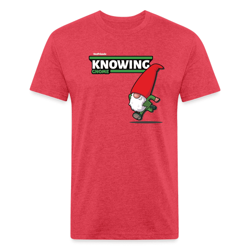 Knowing Gnome Character Comfort Adult Tee - heather red