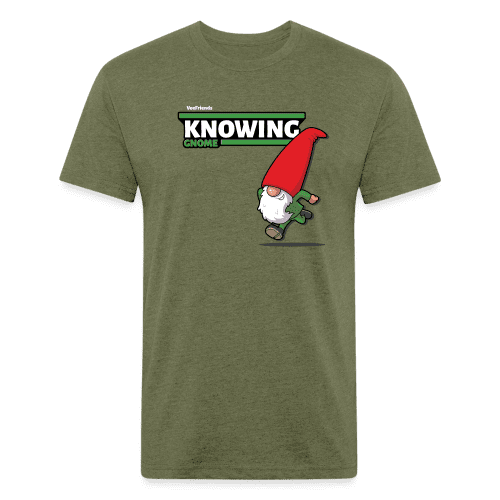 Knowing Gnome Character Comfort Adult Tee - heather military green