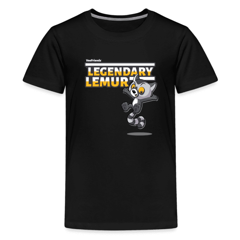 Legendary Lemur Character Comfort Kids Tee - black