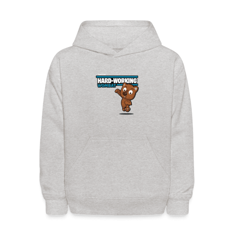 Hard-Working Wombat Character Comfort Kids Hoodie - heather gray