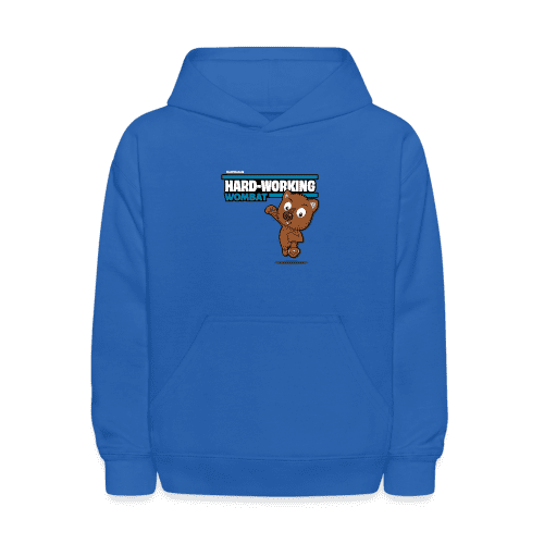 Hard-Working Wombat Character Comfort Kids Hoodie - royal blue