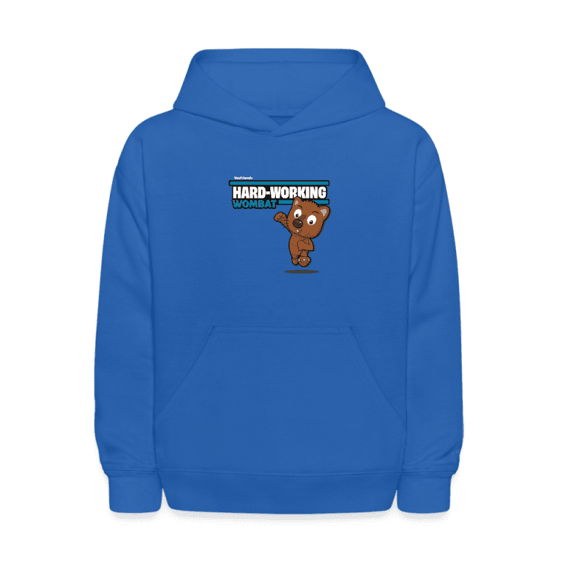 Hard-Working Wombat Character Comfort Kids Hoodie - royal blue