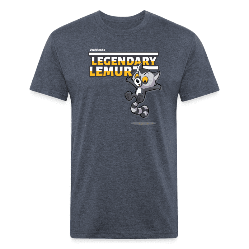 Legendary Lemur Character Comfort Adult Tee - heather navy