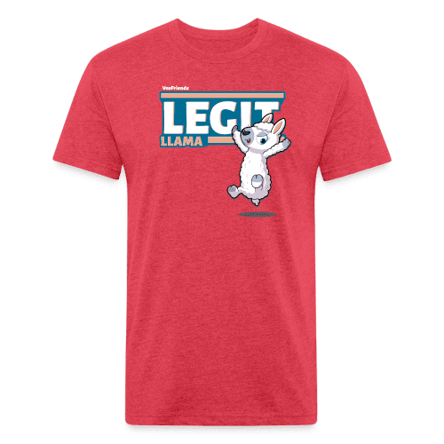 Legit Llama Character Comfort Adult Tee - heather red