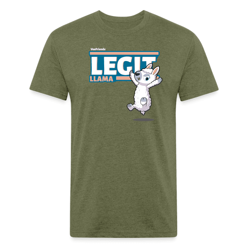 Legit Llama Character Comfort Adult Tee - heather military green