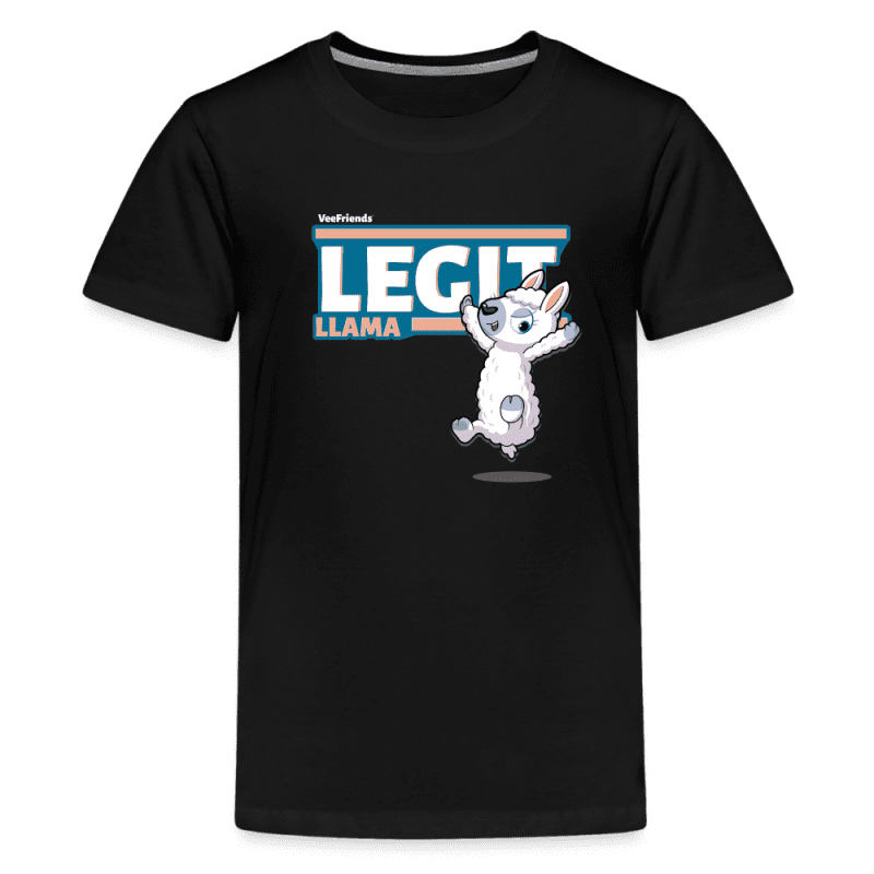 Legit Llama Character Comfort Kids Tee - black