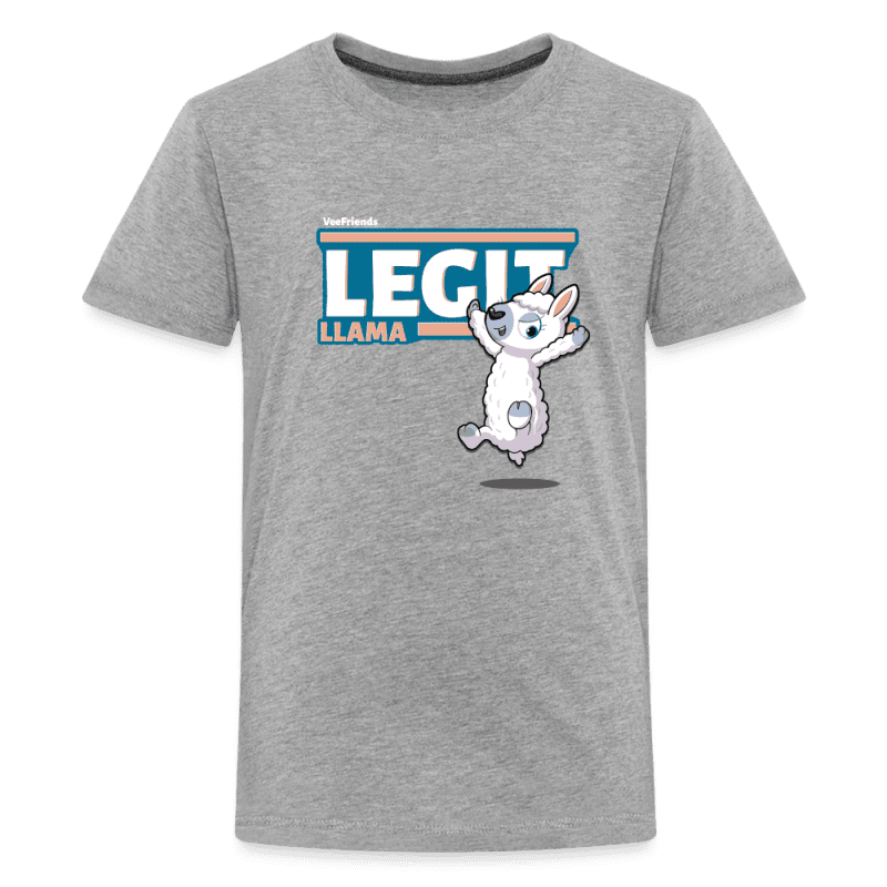 Legit Llama Character Comfort Kids Tee - heather gray