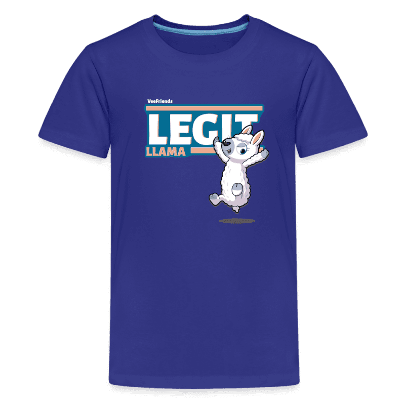 Legit Llama Character Comfort Kids Tee - royal blue