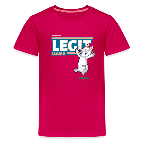 Legit Llama Character Comfort Kids Tee - dark pink