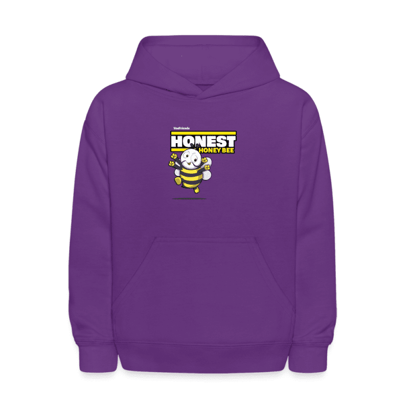 Honest Honey Bee Character Comfort Kids Hoodie - purple