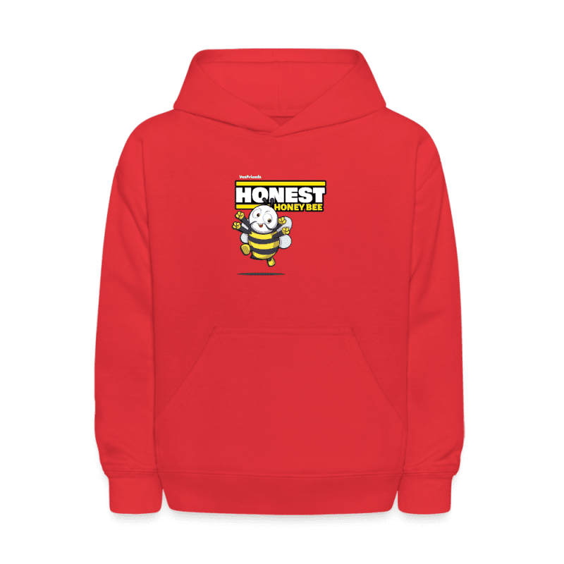 Honest Honey Bee Character Comfort Kids Hoodie - red