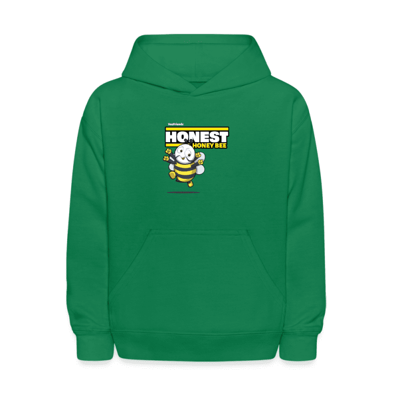 Honest Honey Bee Character Comfort Kids Hoodie - kelly green