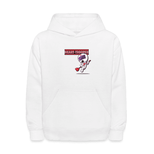 Heart-Trooper Character Comfort Kids Hoodie - white