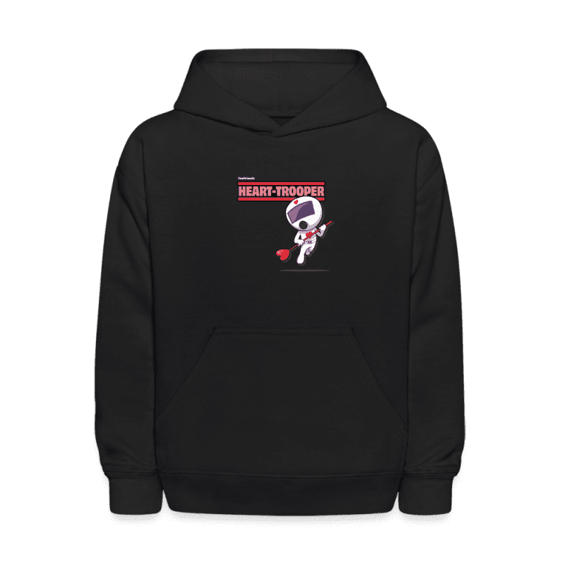 Heart-Trooper Character Comfort Kids Hoodie - black