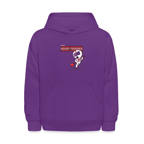 Heart-Trooper Character Comfort Kids Hoodie - purple