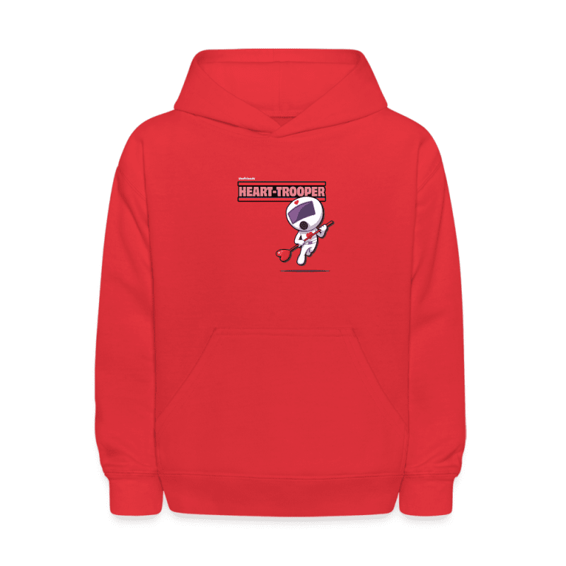 Heart-Trooper Character Comfort Kids Hoodie - red