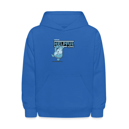 Helpful Hippo Character Comfort Kids Hoodie - royal blue