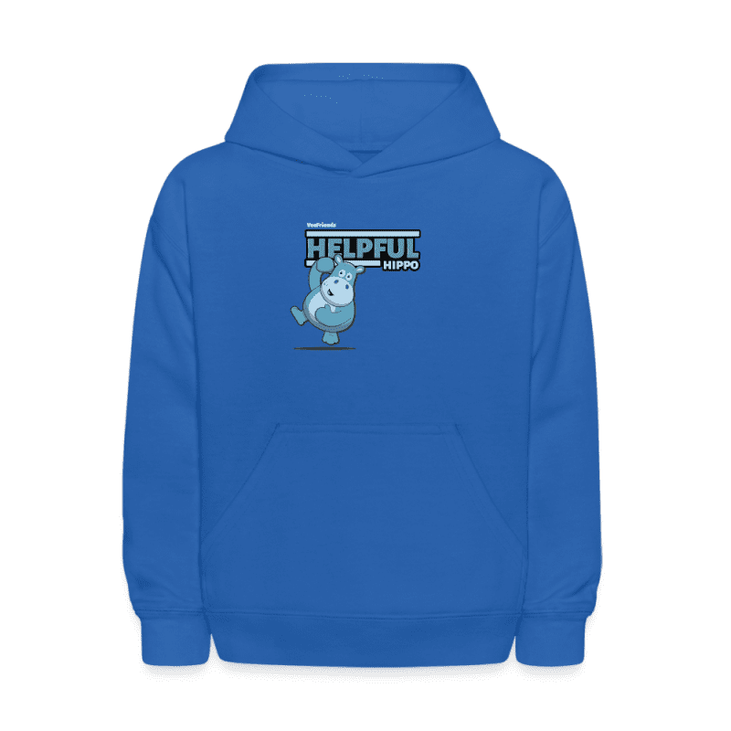 Helpful Hippo Character Comfort Kids Hoodie - royal blue