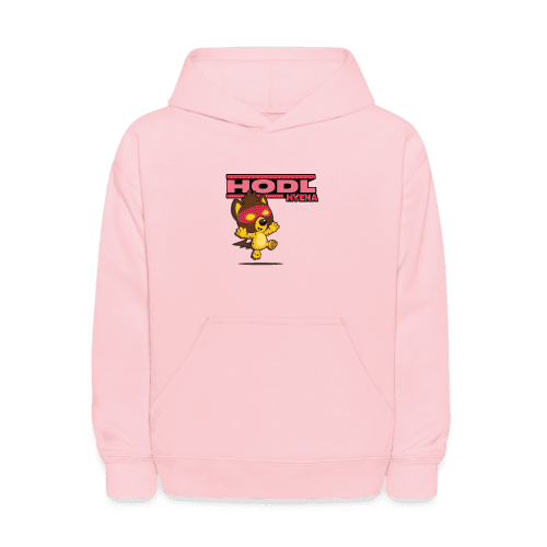 Hodl Hyena Character Comfort Kids Hoodie - pink