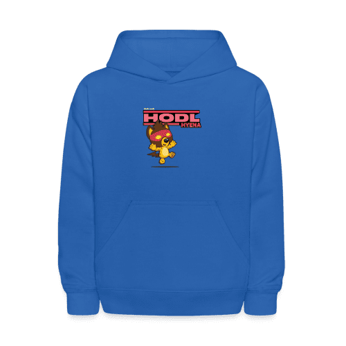 Hodl Hyena Character Comfort Kids Hoodie - royal blue