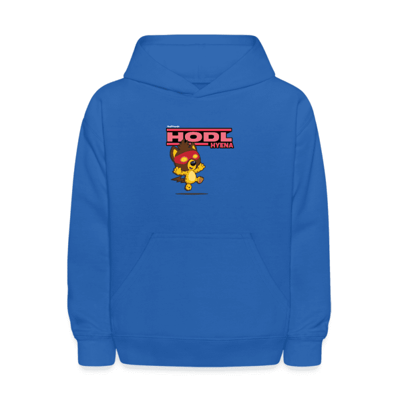 Hodl Hyena Character Comfort Kids Hoodie - royal blue