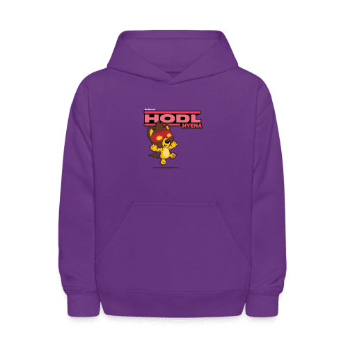 Hodl Hyena Character Comfort Kids Hoodie - purple