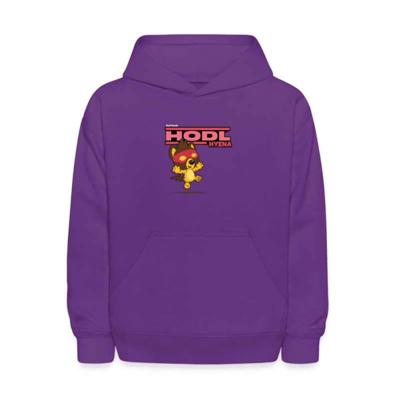 Hodl Hyena Character Comfort Kids Hoodie - purple